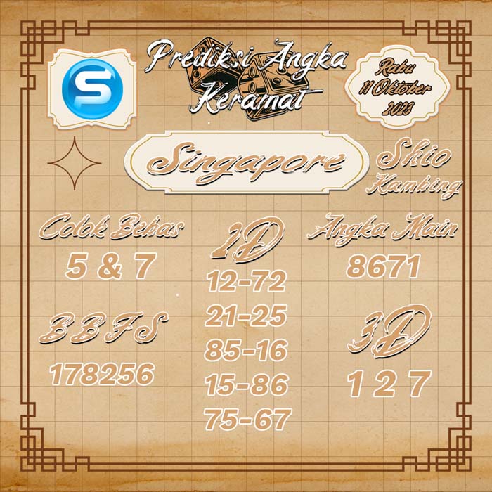 PREDIKSI SINGAPORE ANGKA KERAMAT